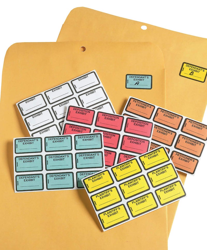 Tabbies Legal Exhibit Labels  Defendant's Exhibit  1.63 X 1  Blue  9/Sheet  28 Sheets/Pack  252 Labels/Pack - Image 3